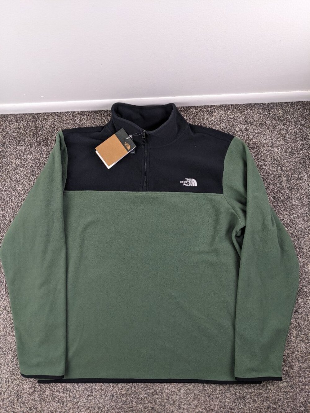 NWT The North Face Jacket TKA Glacier Fleece 1/4 Zip Thyme Green Mens XL